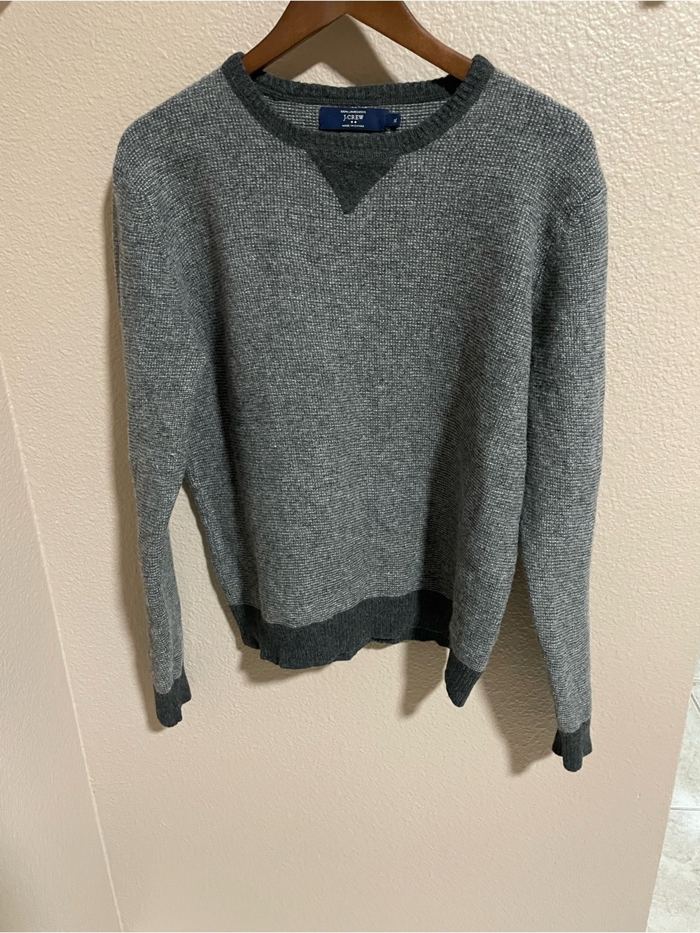 J. Crew Men's Gray lambs wool Crewneck Sweater
